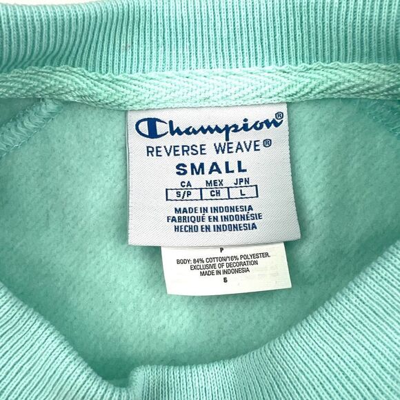 New Champion Men US XL Turquiose Blue Sweatshirt Short Sleeve Crew Neck Pullover - Picture 11 of 12